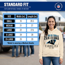 Carolina Panthers Ladies NFL Starstruck Fleece Pullover Hooded Sweatshirt - Cream