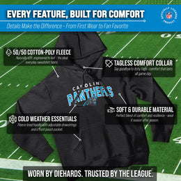 Carolina Panthers NFL Adult Unisex Starting Fresh Ultra Soft Fleece Hooded Sweatshirt - Black Heather
