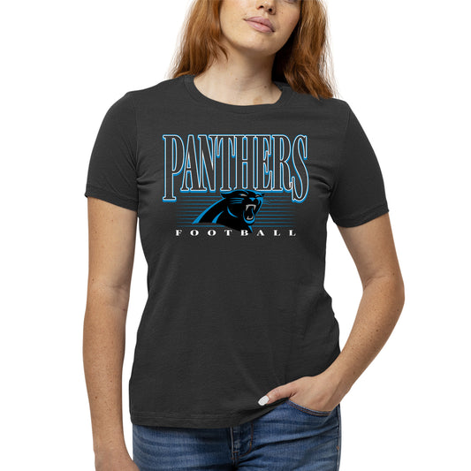 Carolina Panthers NFL Womens Overtime Blueprint Tag-Less T-Shirt - Black