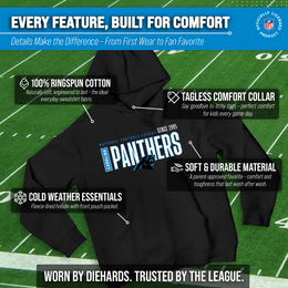 Carolina Panthers NFL Youth Modern Endzone Football Fleece Hooded Sweatshirt - Black