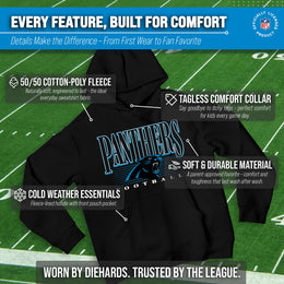 Carolina Panthers NFL Youth Overtime Blueprint Football Fleece Hooded Sweatshirt - Black