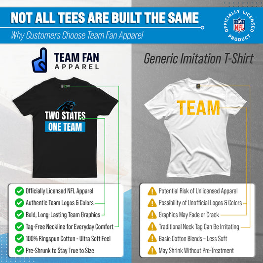 Carolina Panthers NFL Adult Team Slogan Unisex T-Shirt - Black