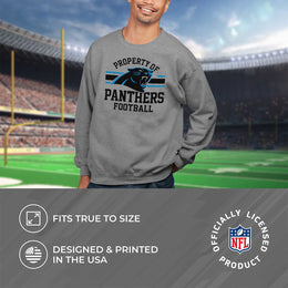 Carolina Panthers NFL Adult Property Of Crewneck Fleece Sweatshirt - Sport Gray