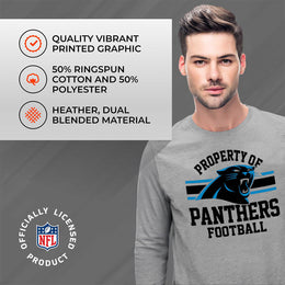 Carolina Panthers NFL Adult Property Of Long SleeveT Shirt - Sport Gray