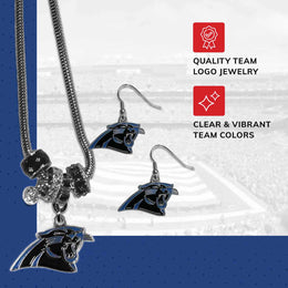 Carolina Panthers NFL Game Day Necklace and Earrings - Silver