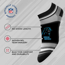 Carolina Panthers NFL Adult Marquis Addition No Show Socks - Black