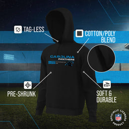 Carolina Panthers Adult NFL Speed Stat Sheet Fleece Hooded Sweatshirt - Black