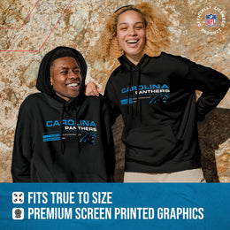 Carolina Panthers Adult NFL Speed Stat Sheet Fleece Hooded Sweatshirt - Black