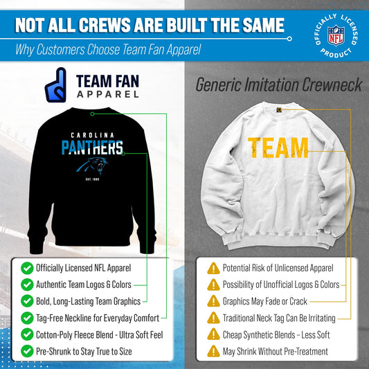 Carolina Panthers Adult NFL Diagonal Fade Color Block Crewneck Sweatshirt - Black