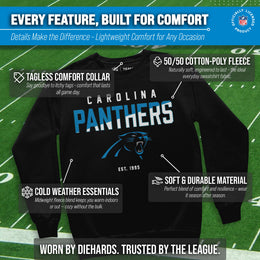 Carolina Panthers Adult NFL Diagonal Fade Color Block Crewneck Sweatshirt - Black