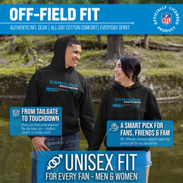 Carolina Panthers Adult NFL Speed Stat Sheet Fleece Hooded Sweatshirt - Black