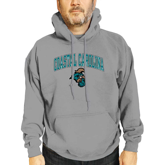 Coastal Carolina Chanticleers Adult Arch & Logo Soft Style Gameday Hooded Sweatshirt - Graphite