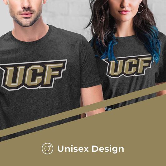 Central Florida Knights Campus Colors NCAA Adult Cotton Blend Charcoal Tagless T-Shirt - Charcoal