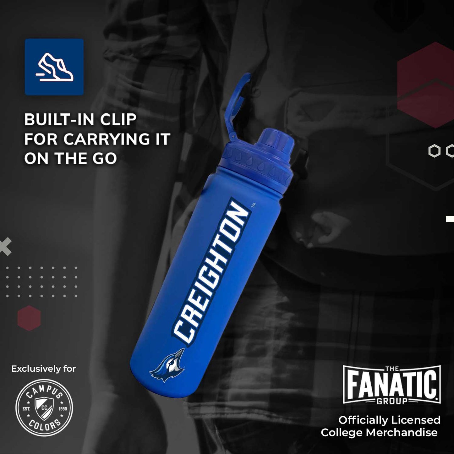 Creighton Bluejays NCAA Stainless Steel Water Bottle - Blue