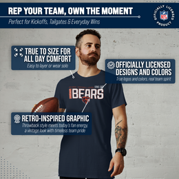 Chicago Bears NFL Adult Modern Endzone Tag-Less T-Shirt - Navy