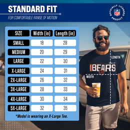 Chicago Bears NFL Adult Modern Endzone Tag-Less T-Shirt - Navy