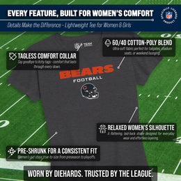 Chicago Bears Women's NFL Football Helmet Short Sleeve Tagless T-Shirt - Charcoal