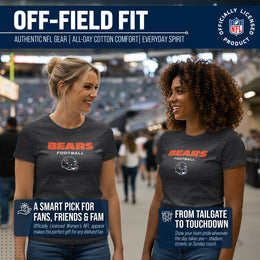 Chicago Bears Women's NFL Football Helmet Short Sleeve Tagless T-Shirt - Charcoal