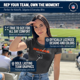 Chicago Bears Women's NFL Football Helmet Short Sleeve Tagless T-Shirt - Charcoal