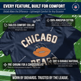 Chicago Bears NFL Adult Retro Gameday Unisex T-Shirt - Navy