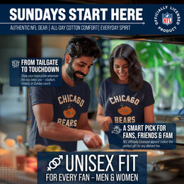 Chicago Bears NFL Adult Retro Gameday Unisex T-Shirt - Navy