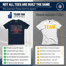 Chicago Bears NFL Adult Overtime Blueprint Tag-Less T-Shirt - Navy