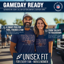 Chicago Bears NFL Adult Overtime Blueprint Tag-Less T-Shirt - Navy