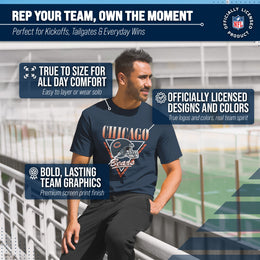 Chicago Bears NFL Adult Retro Triangle Unisex T-Shirt - Navy