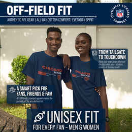 Chicago Bears Adult NFL Speed Stat Sheet T-Shirt - Navy