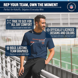 Chicago Bears Adult NFL Speed Stat Sheet T-Shirt - Navy