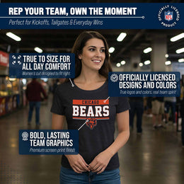Chicago Bears NFL Women's Team Block Charcoal Tagless T-Shirt - Charcoal