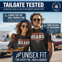 Chicago Bears NFL Adult Team Block Tagless T-Shirt - Charcoal