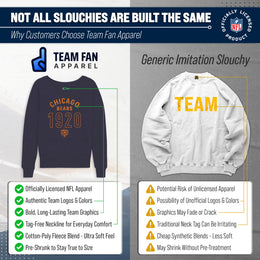 Chicago Bears NFL Womens Big Date Slouchy Crewneck - Navy Heather