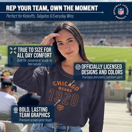 Chicago Bears NFL Womens Big Date Slouchy Crewneck - Navy Heather