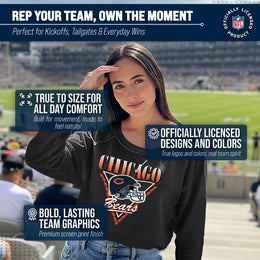 Chicago Bears NFL Womens Retro Triangle Slouchy Crewneck - Heather Charcoal