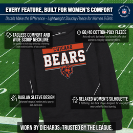 Chicago Bears NFL Womens Charcoal Crew Neck Football Apparel - Charcoal