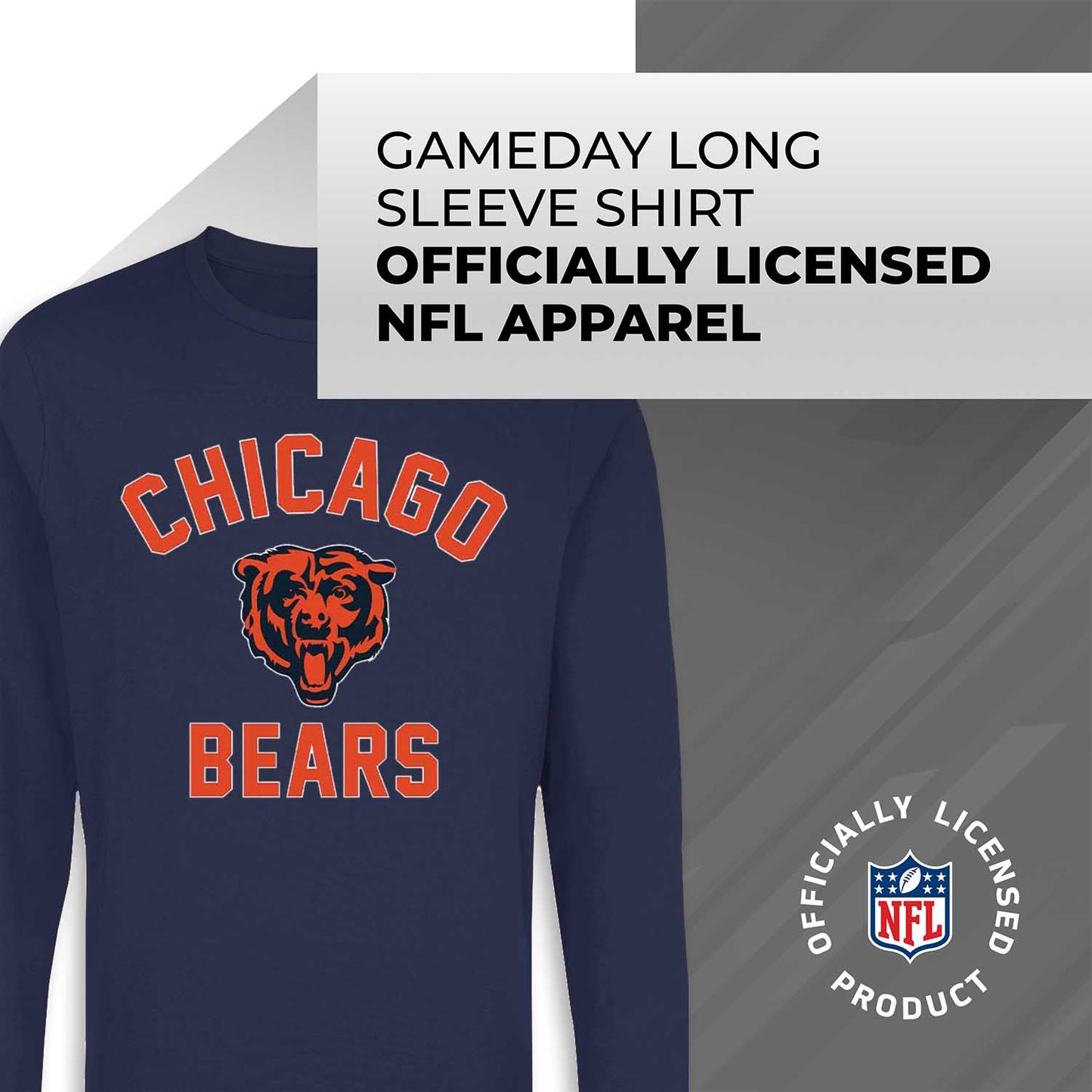 Chicago Bears NFL Gameday Adult Long Sleeve Shirt - Navy