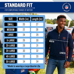 Chicago Bears NFL Adult Unisex Team Logo Quarter Zip Pullover Sweatshirt - Navy