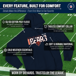 Chicago Bears NFL Adult Unisex Modern Endzone Soft Fleece Hooded Sweatshirt - Navy