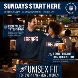 Chicago Bears NFL Adult Unisex Modern Endzone Soft Fleece Hooded Sweatshirt - Navy