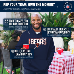 Chicago Bears NFL Adult Unisex Modern Endzone Soft Fleece Hooded Sweatshirt - Navy