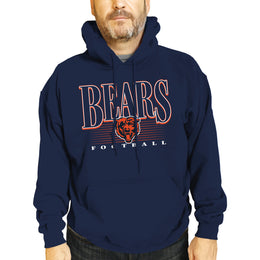 Chicago Bears NFL Adult Unisex Overtime Blueprint Soft Fleece Hooded Sweatshirt - Navy