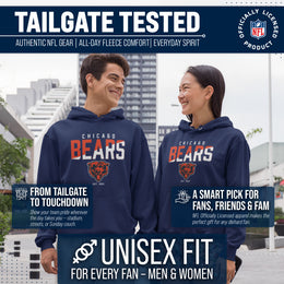 Chicago Bears Adult NFL Diagonal Fade Fleece Hooded Sweatshirt - Navy