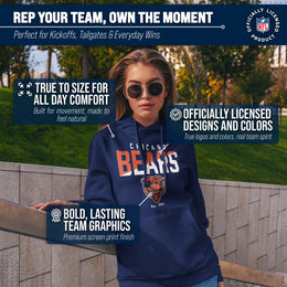 Chicago Bears Adult NFL Diagonal Fade Fleece Hooded Sweatshirt - Navy