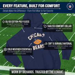 Chicago Bears NFL Adult Unisex Retro Gameday Ultra Soft Fleece Hooded Sweatshirt - Navy