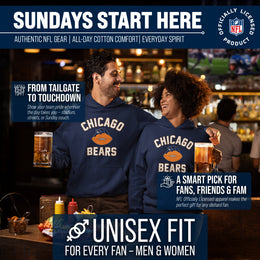 Chicago Bears NFL Adult Unisex Retro Gameday Ultra Soft Fleece Hooded Sweatshirt - Navy