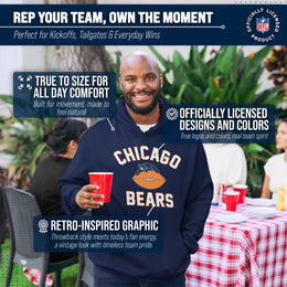 Chicago Bears NFL Adult Unisex Retro Gameday Ultra Soft Fleece Hooded Sweatshirt - Navy