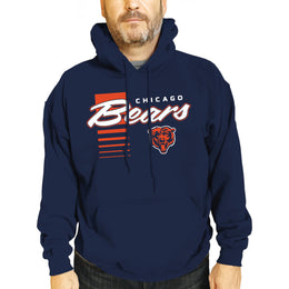 Chicago Bears NFL Adult Unisex Retro Script Ultra Soft Fleece Hooded Sweatshirt - Navy