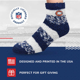 Chicago Bears Women's NFL Football Cozy Soft Sleep Socks - Navy