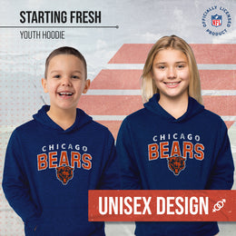Chicago Bears NFL Youth Starting Fresh Hoodie- Pro Football Sweatshirt for Boys and Girls - Navy